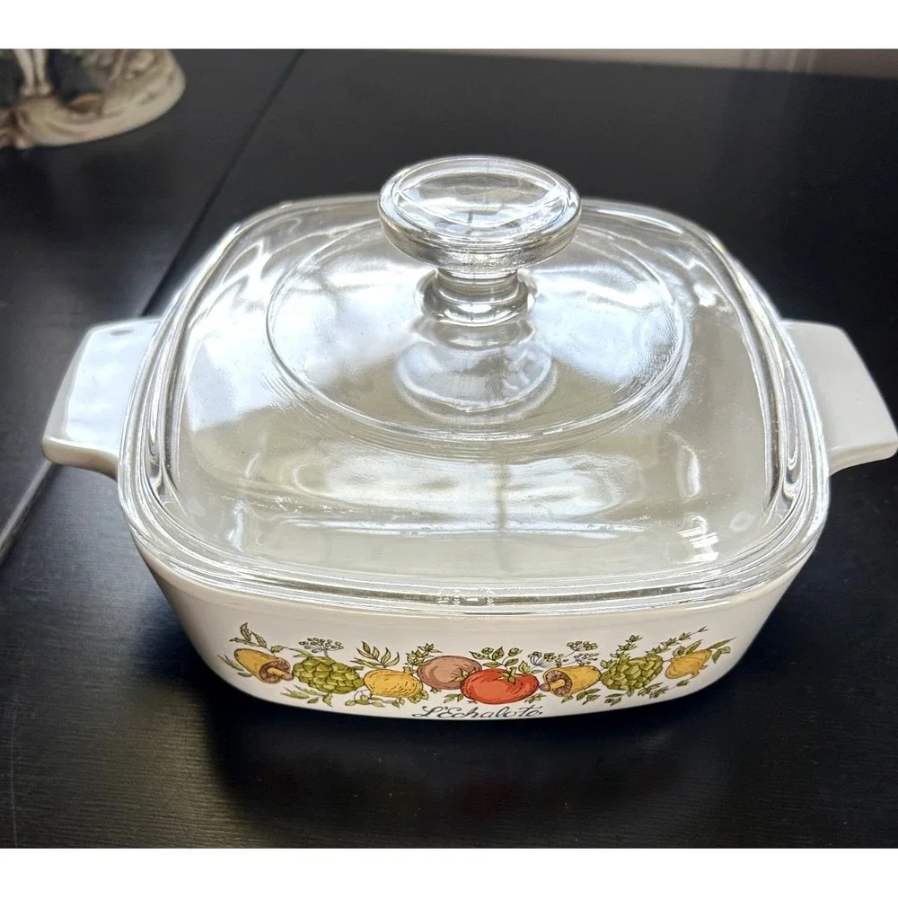 Lot 2 Corning Ware Spice of Life Casseroles A-1-B A-2 Large Lid Included
